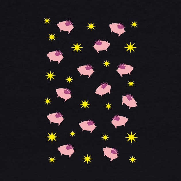 Flying piggies in the night by Evgeniya